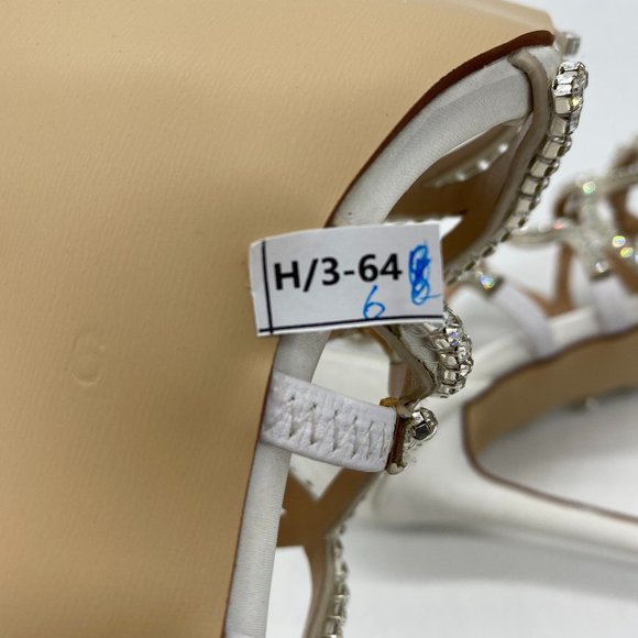 XYD White Bridal Strappy Peep Toe Sandals - Picture 10 of 10